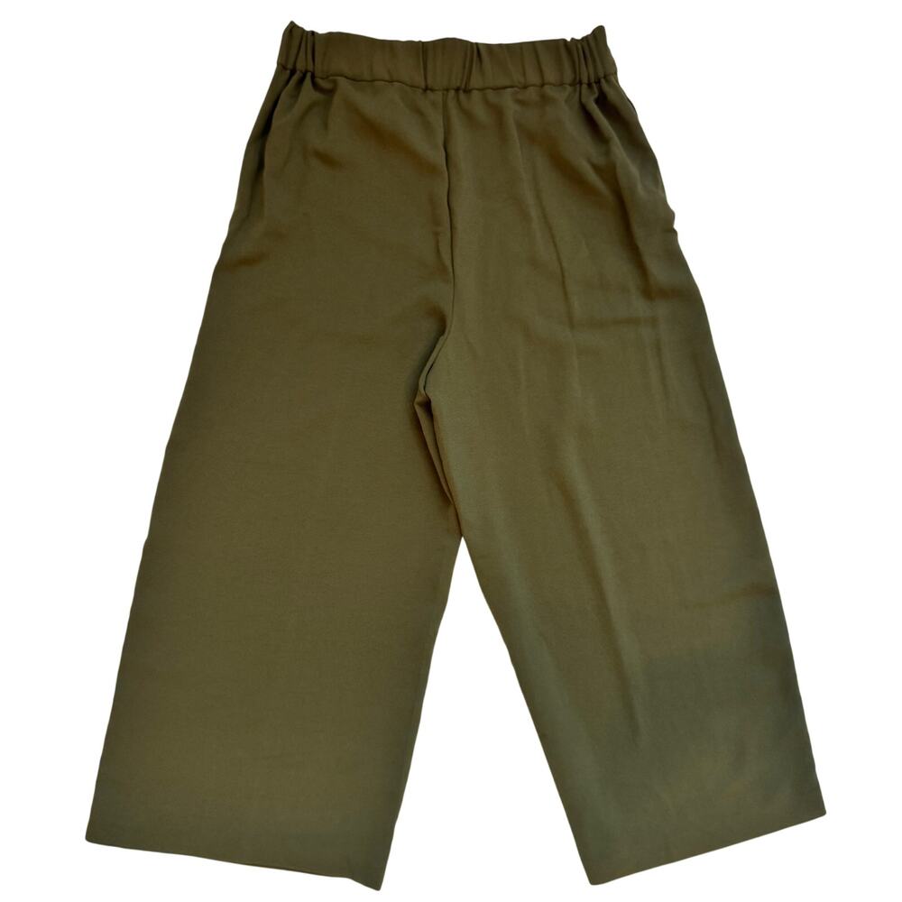 Madewell Wide Leg Culotte Trousers Pull-On Cropped Pants Olive Green M Poetcore